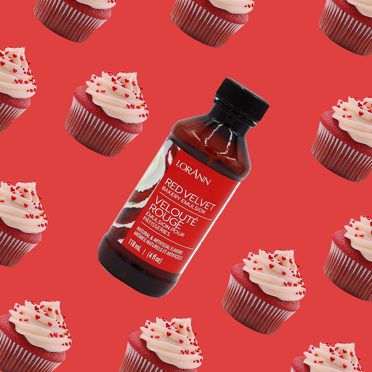 LorAnn Oils Red Velvet Bakery Emulsion: True Essence, Ideal for Boosting Fruit Tones in Cakes, Cookies & Desserts, Gluten-Free, Keto-Friendly, Extract Substitute Essential for Your Kitchen, 4 Oz
