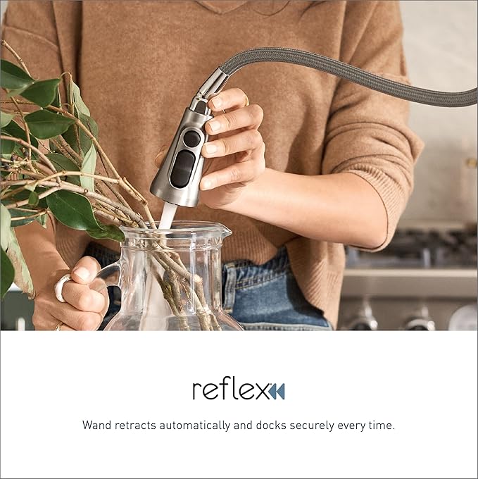 Moen Adler Touchless Spot Resist Stainless Kitchen Pulldown Faucet, 87233EWSRS + Moen Spot Resist Stainless Kitchen Soap Dispenser, 3942SRS
