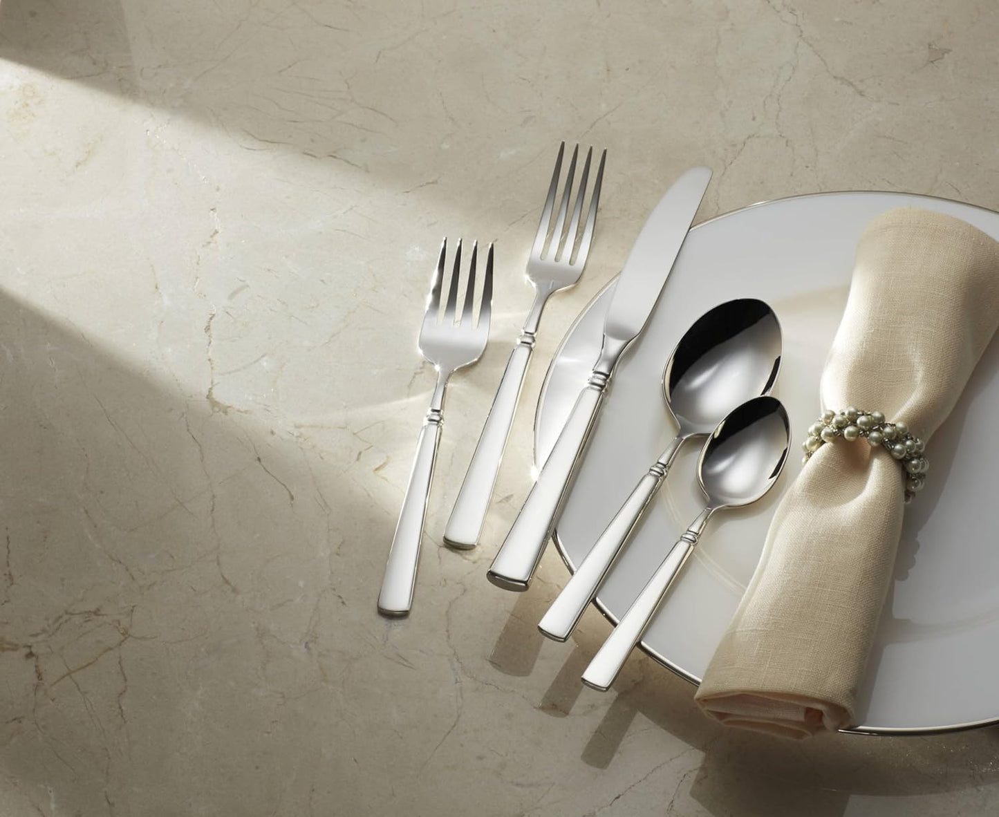 Oneida Easton Flatware, 5 Piece, Silver