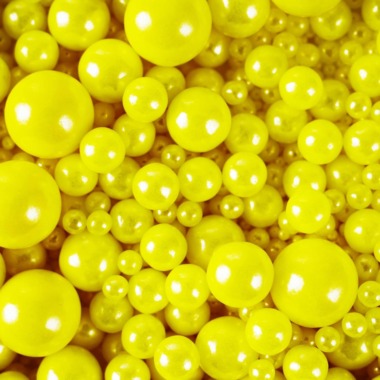 Kasvan Yellow Pearl Sugar Sprinkles - Edible Candy Pearls 130g/4.58 Oz, Mix Size, Baking Cake Decorations, Ice Cream Toppings and Cookie Decorating, Wedding Party Chirstmas Supplies
