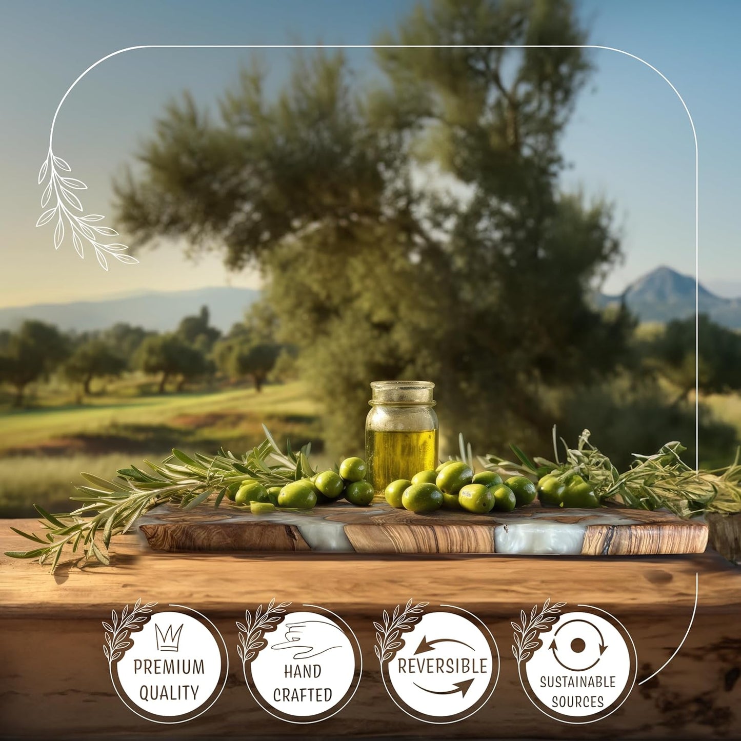 Handmade Olive Wood Resin Cutting Board, Wood and Resin Charcuterie Boards for Housewarming Gifts, Resin Cheese Board, Decorative Cutting Board for Kitchen, Luxury Olive Wood Charcuterie Board