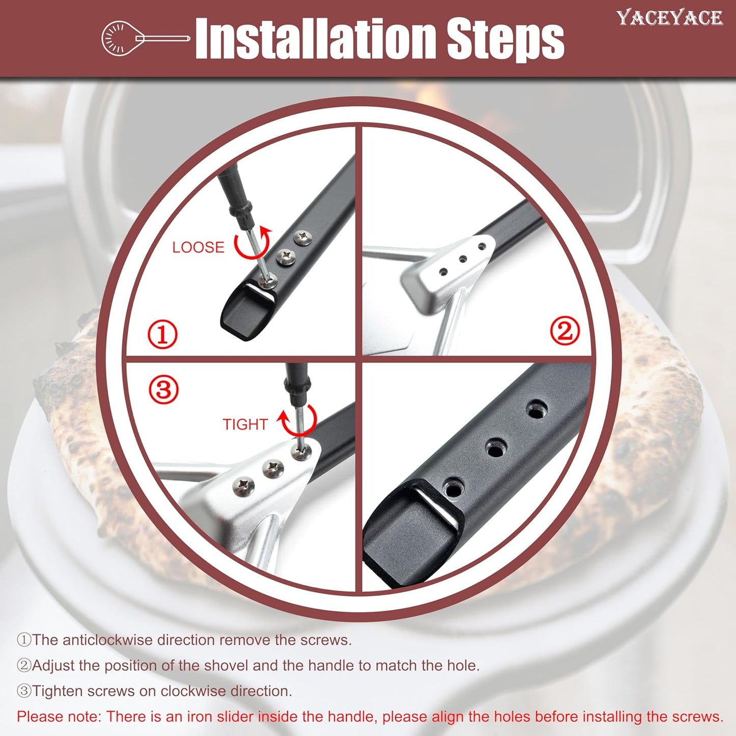 Pizza Turning Peel, 8-inch Metal Pizza Turner, Aluminum Turning Peel