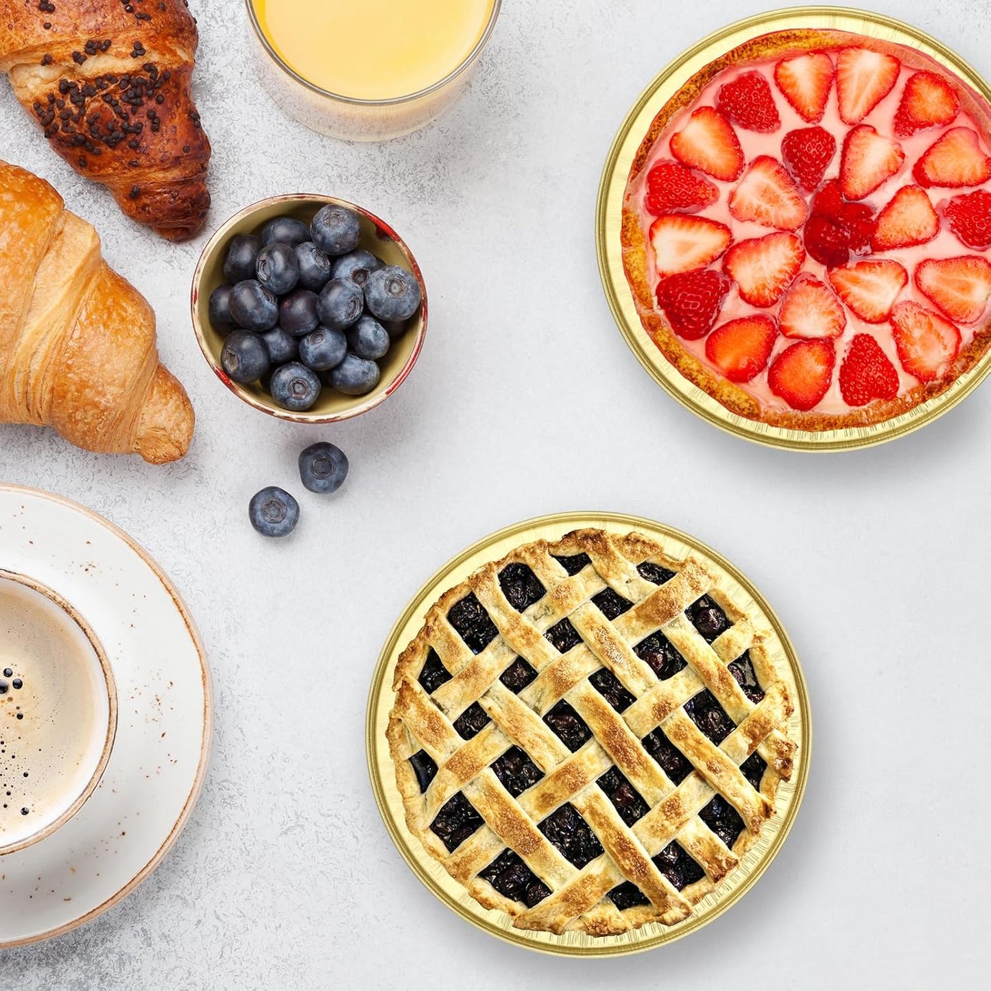 EUSOAR Aluminum Pans with Lids, 25pcs 10oz/275ml Black/Gold Cake Containers Baking Cups, Muffin Liners Foil Ramekins Cupcakes Liners Bread Pudding Round Holders Cups for Wedding Birthday Party