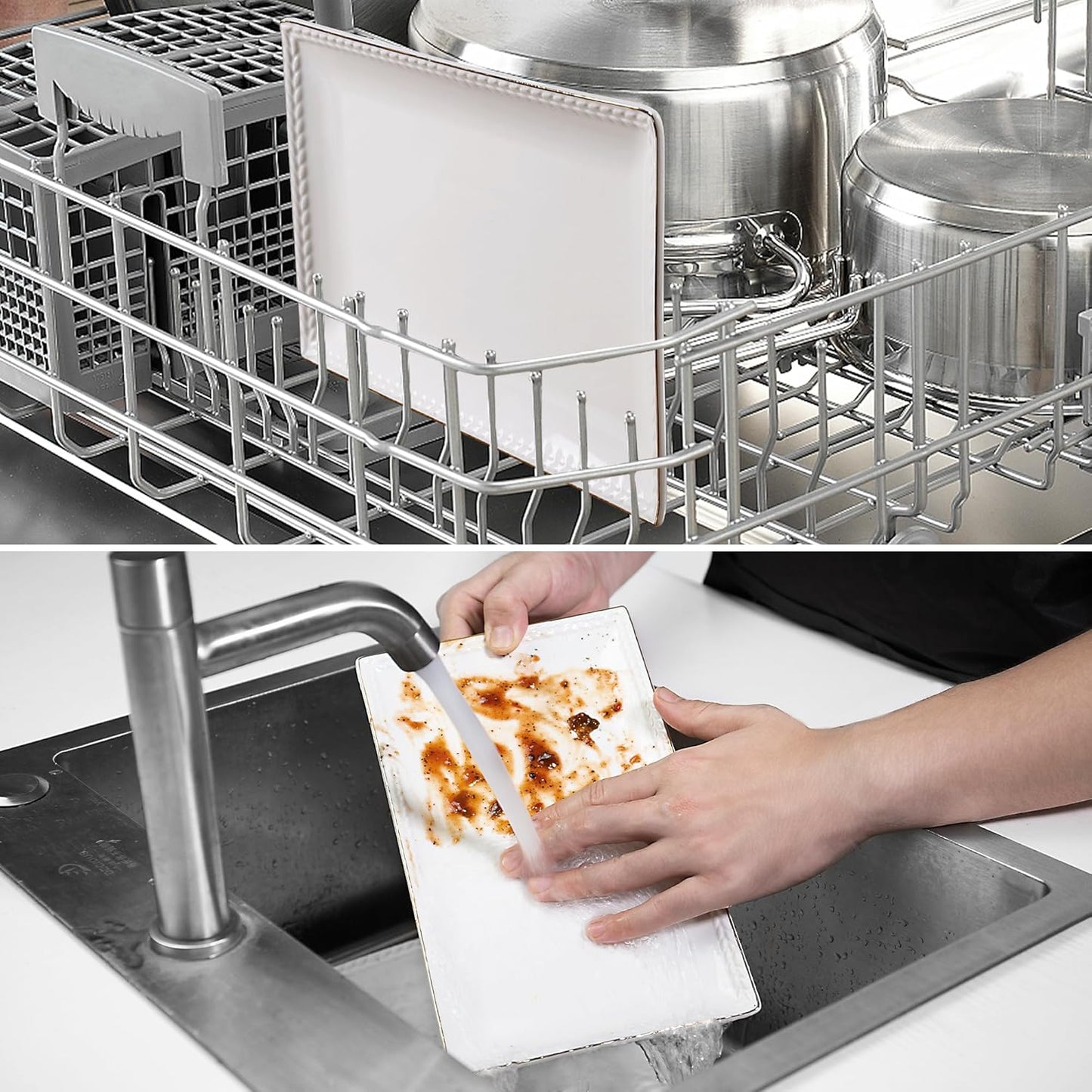 Kassel Ceramic Serving Platter Set | 14”/12” /10” Rectangular Serving Trays for Entertaining at Parties and Weddings | Oven Safe Large Serving Trays for Tacos, Steak, and Cake