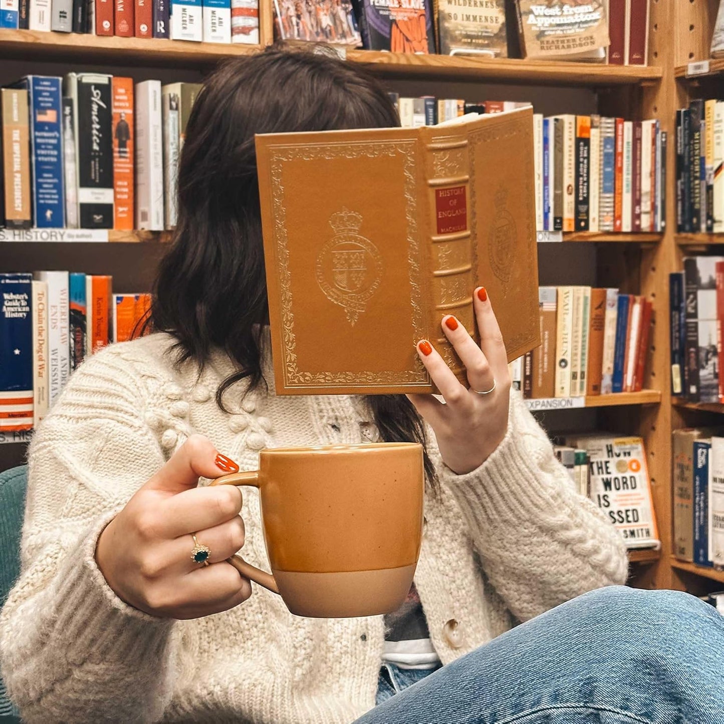 Mora Ceramic Artisan Matte Large Latte Mug Set of 4, 16oz - Microwavable, Porcelain Coffee Cups With Big Handle - Modern, Boho, Unique Style For Any Kitchen. Microwave Safe Stoneware - Marina Colors