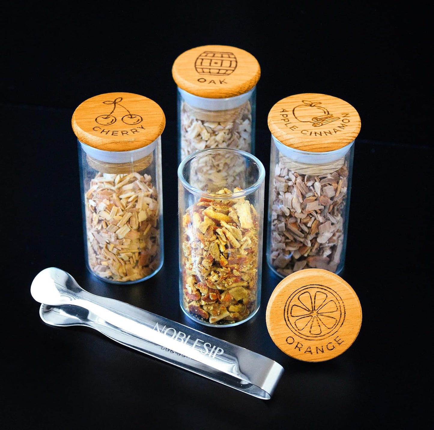 Cocktail Smoker Kit with Glass Dome, Wood Chips for Smoking Drinks and Food 𝗣𝗥𝗘𝗠𝗜𝗨𝗠 "Smoky Crown". Add smoky flavors to Whiskey, Bourbon, Old Fashioned, Cheese, Charcuterie, Deserts