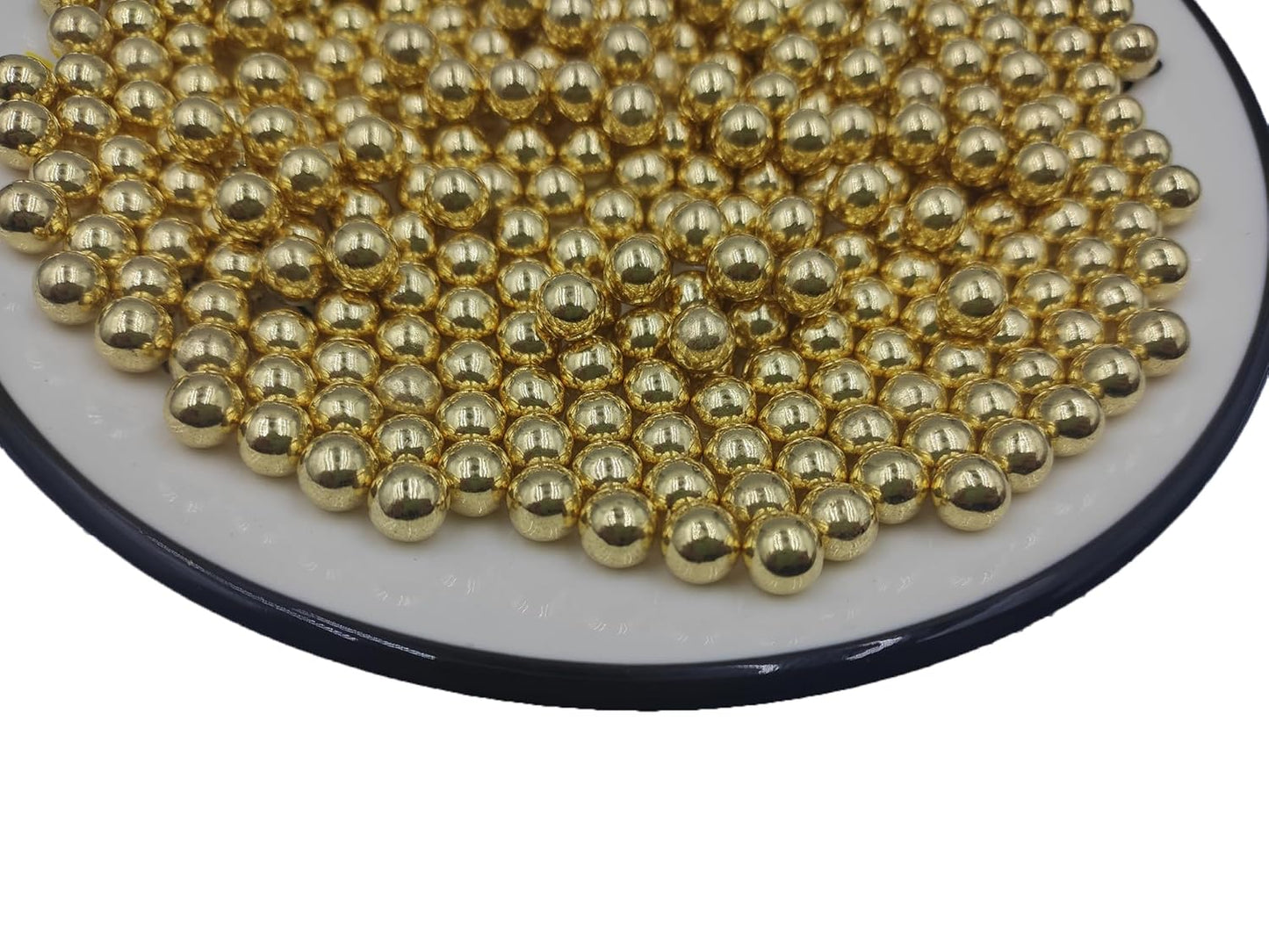 Gold Pearl Sugar Sprinkles 3.53 oz, 7mm Candy Pearls Ideal for Baking, Cake and Cupcake Toppers, Cookie Decoration, Ice Cream Topping, Wedding Shower Valentines Halloween Christmas