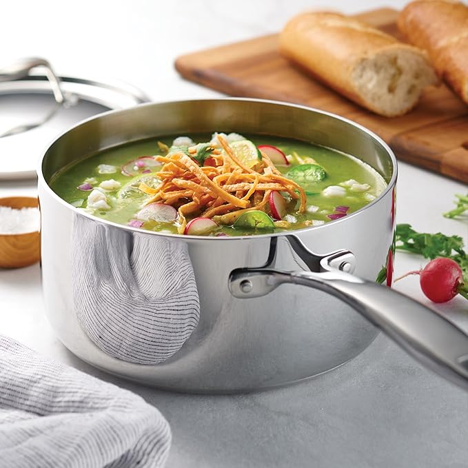 Tramontina Tri-Ply Clad Stainless Steel 13-Piece Cookware Set with Lids, Pots and Pans Kitchen Set, Induction-Ready, Dishwasher-Safe, NSF-Certified