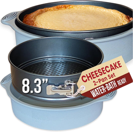 8 Inch Springform Cake Pan with LEAKPROOF PanPROTECTOR, NONSTICK Springform Pan 8 Inch - Cheesecake Pans Springform, 8 Springform Pan for Baking - NO FOIL WRAP Needed for WATER BATH