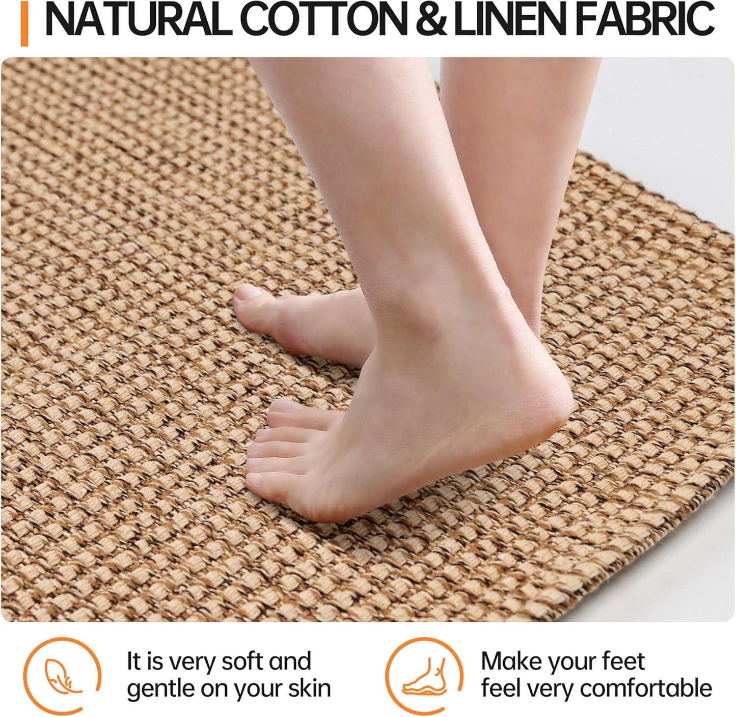 Kitchen Rugs and Mats Non Skid Washable [1PCS] (24" x 36"), Absorbent Kitchen Floor Mats, Boho Cotton Kitchen Runner Rugs Comfort Standing Mat for Sink Hallway Laundry Home Office