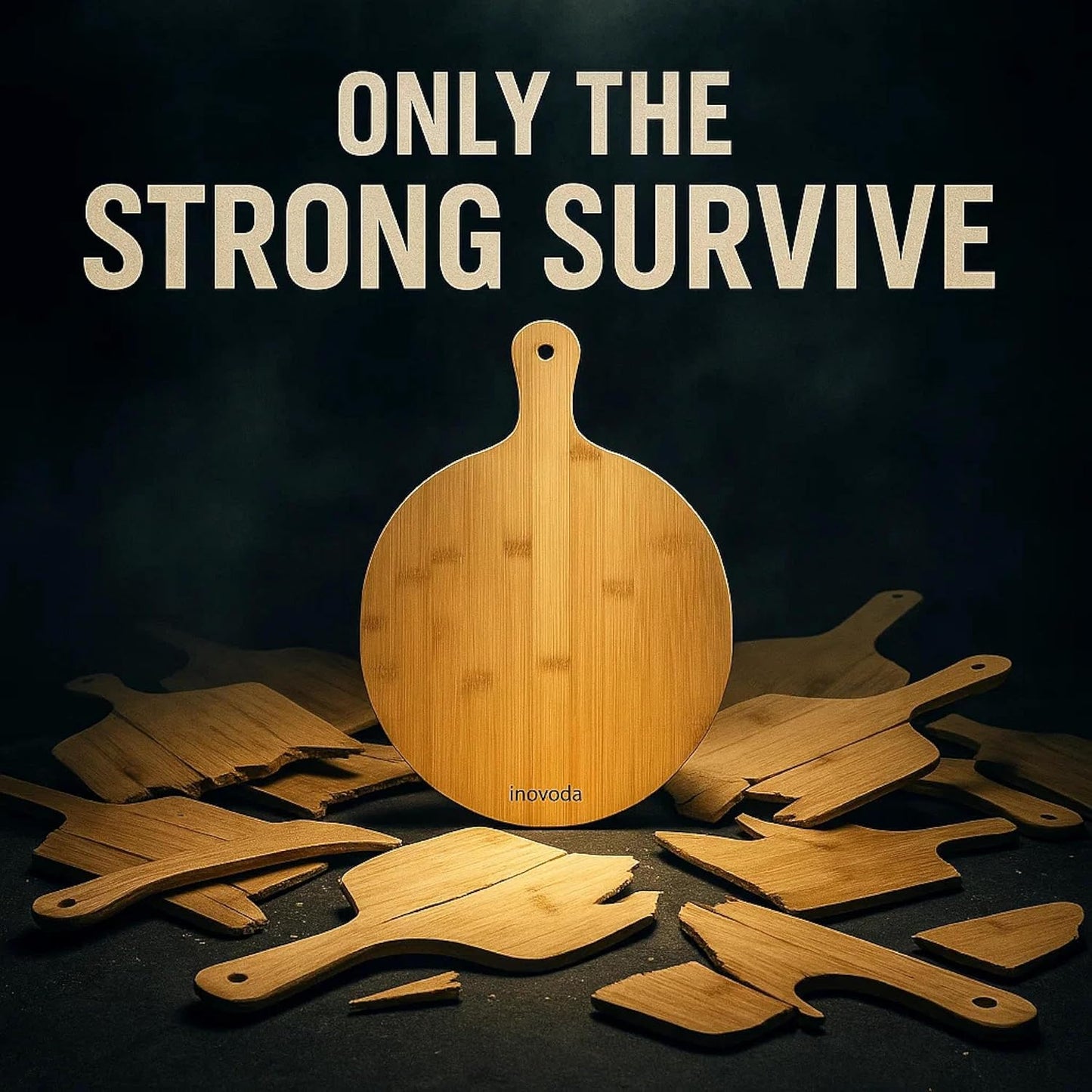 Wood Pizza Cutting Board with Cheese Knife & Pizza Cutter -12” Pizza Board with Handle -Pizza Peel Chopping Board, Decorative Serving Board for Pizza & Charcuterie