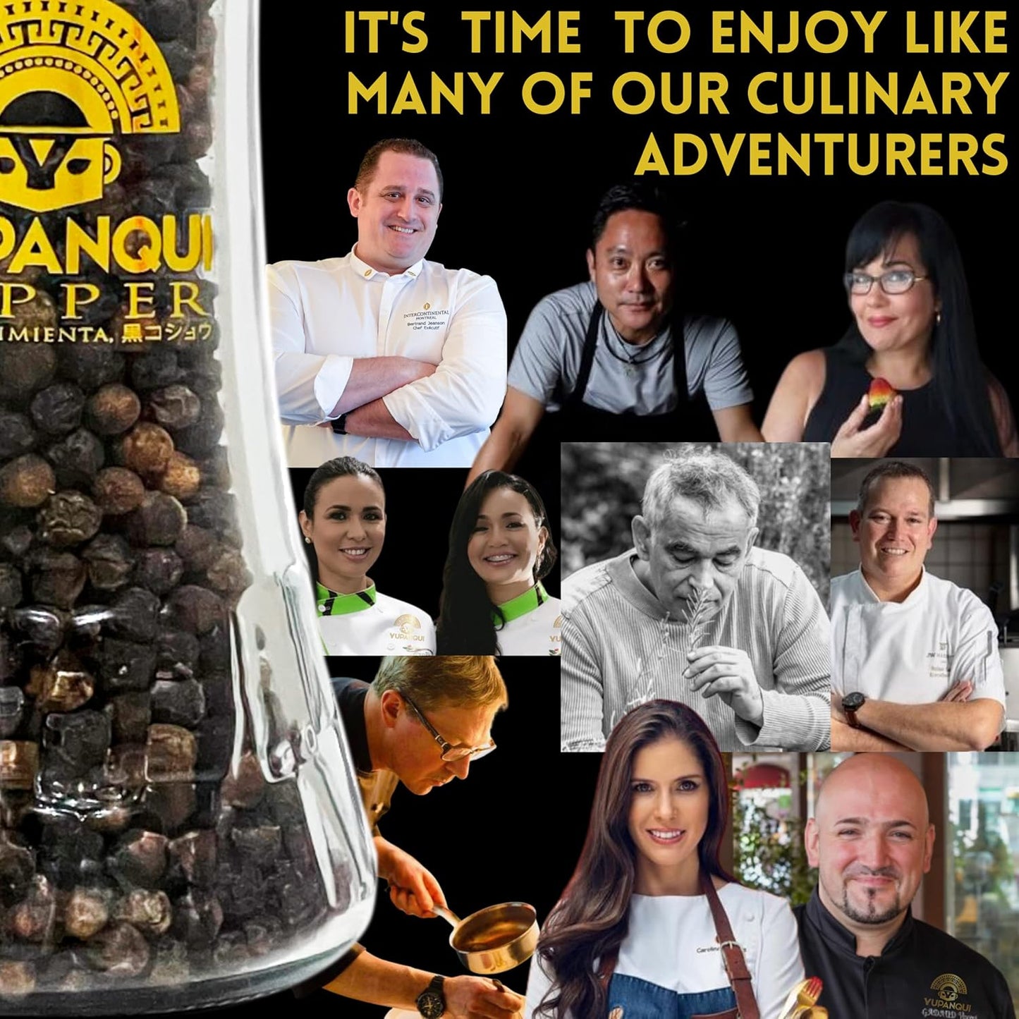 YUPANQUI Organic Black Pepper Grinder Manual Pepper Grinder 3.5oz Award-Winning Gourmet Peppercorns Peppermill BLACK IMPERIAL, Best Black Peppercorn Grinder for Kitchen