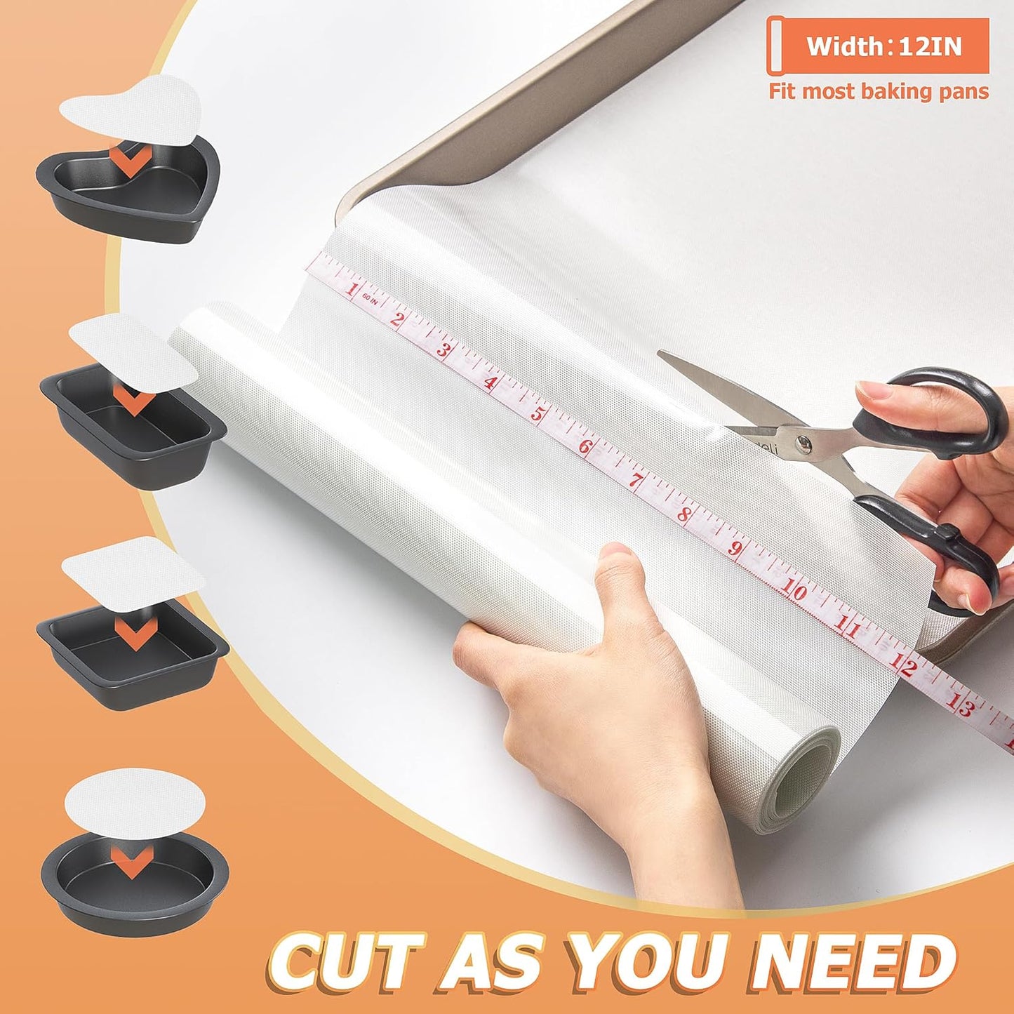 Silicone Baking Mat Roll, Non-Stick Heat Resistant Food Grade Baking Mats, Non-Slip Reusable Air Fryer Linner, Freeze Dryer Mat, Counter Mat, Oven Liner, Refrigerator Liners - 16IN x 10FT