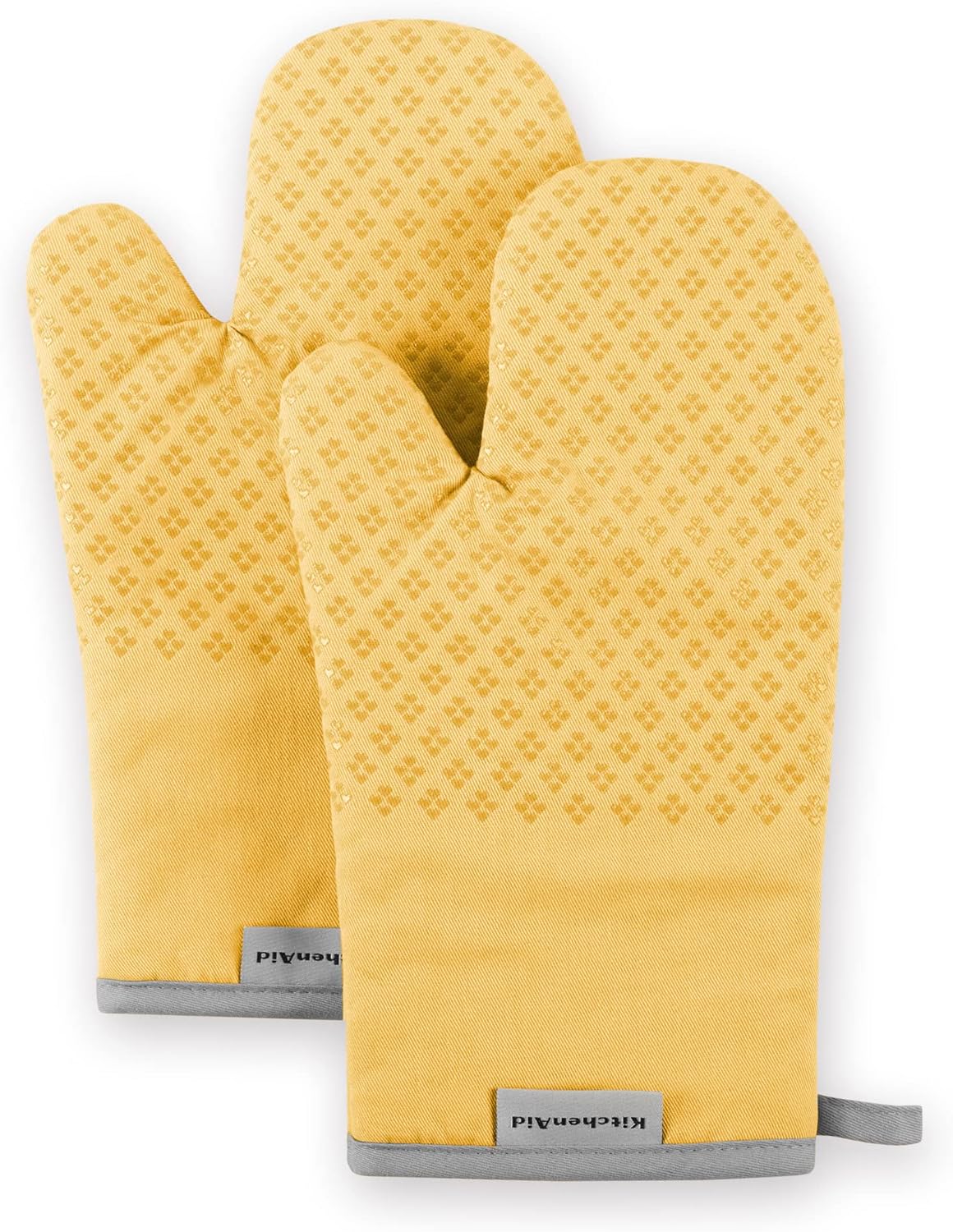 KitchenAid Asteroid Oven Mitt Set, 7"x12.5", Buttercup Yellow, 2 Piece