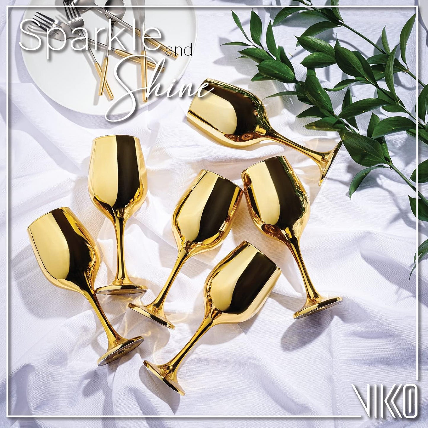 Vikko Décor Wine Glasses, Wine Glass, 14 Oz Fancy Wine Glasses With Stem For Red And White Wine, Durable Wine Glass, Dishwasher Safe, Wine Tasting, Set Of 12