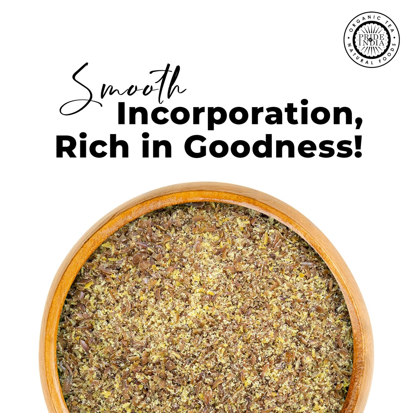 Pride of India- Flax Meal Flour 1 lbs (454 gm) Nutty Earthy Taste Freshly Milled in Small Batches | Prepare Muffins Pancakes Smoothies Pudding Salads | Gluten-Free, Vegan