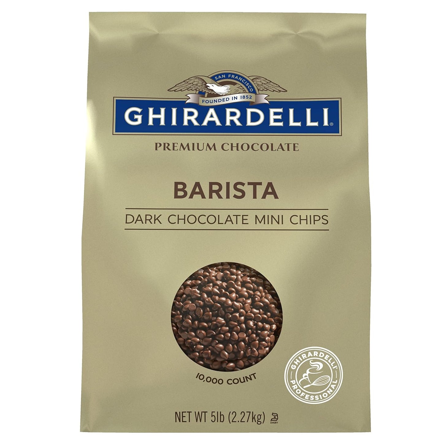 Ghirardelli Chocolate Company Dark Chocolate Barista Mini Chips 10,000 per lb., 5lb (Pack of 2)