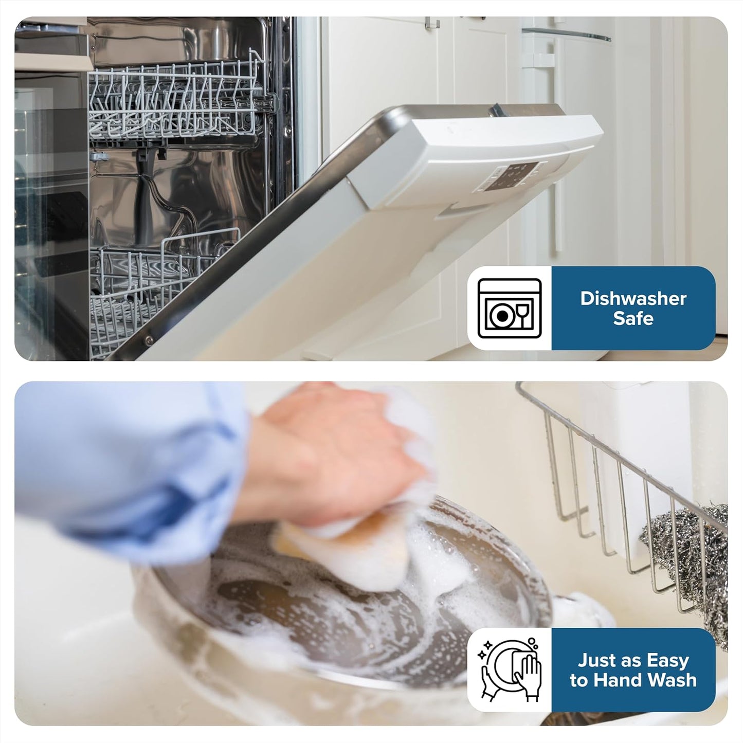 Viking 3-Ply Non Stick Frying Pan, 10 Inch Hybrid Plus Stainless Steel Kitchen Cookware, Silver