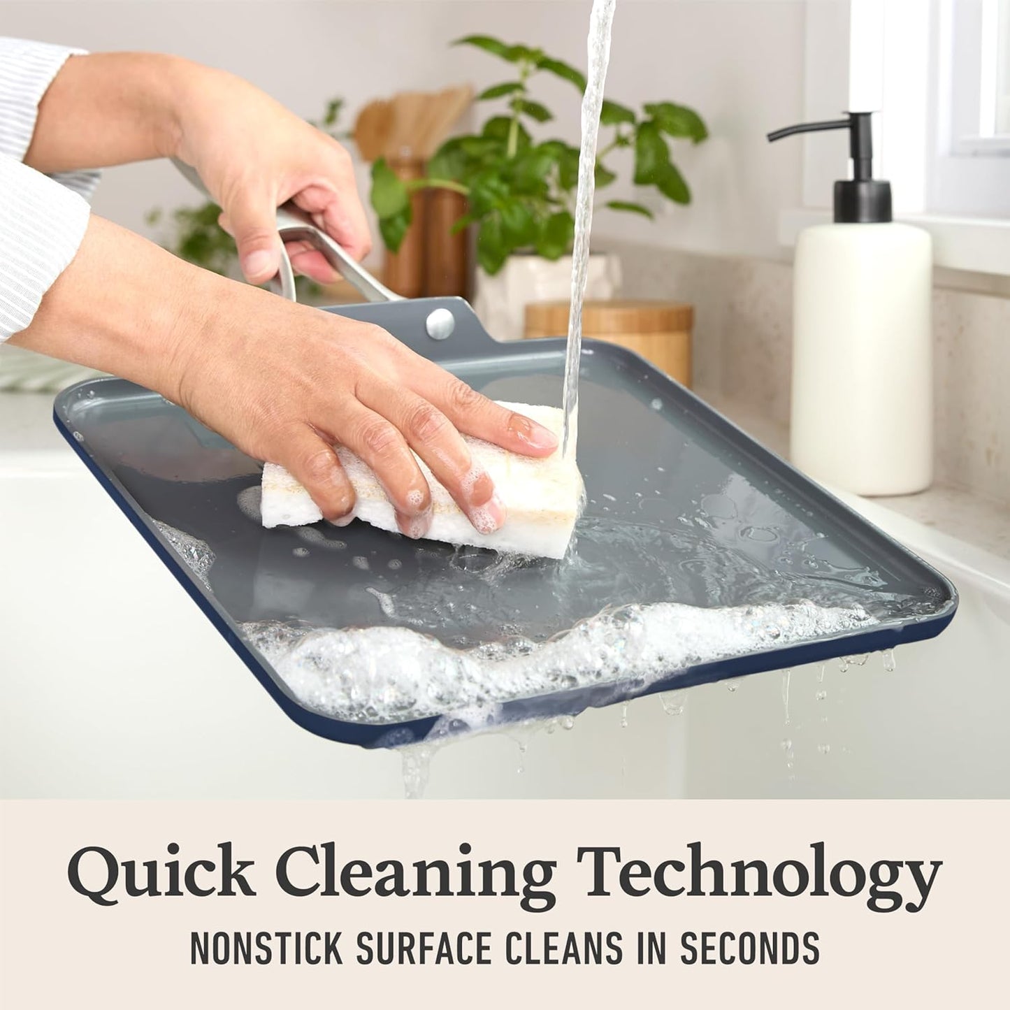 Calphalon® Premier Ceramic Nonstick 11" Square Griddle, Midnight Blue