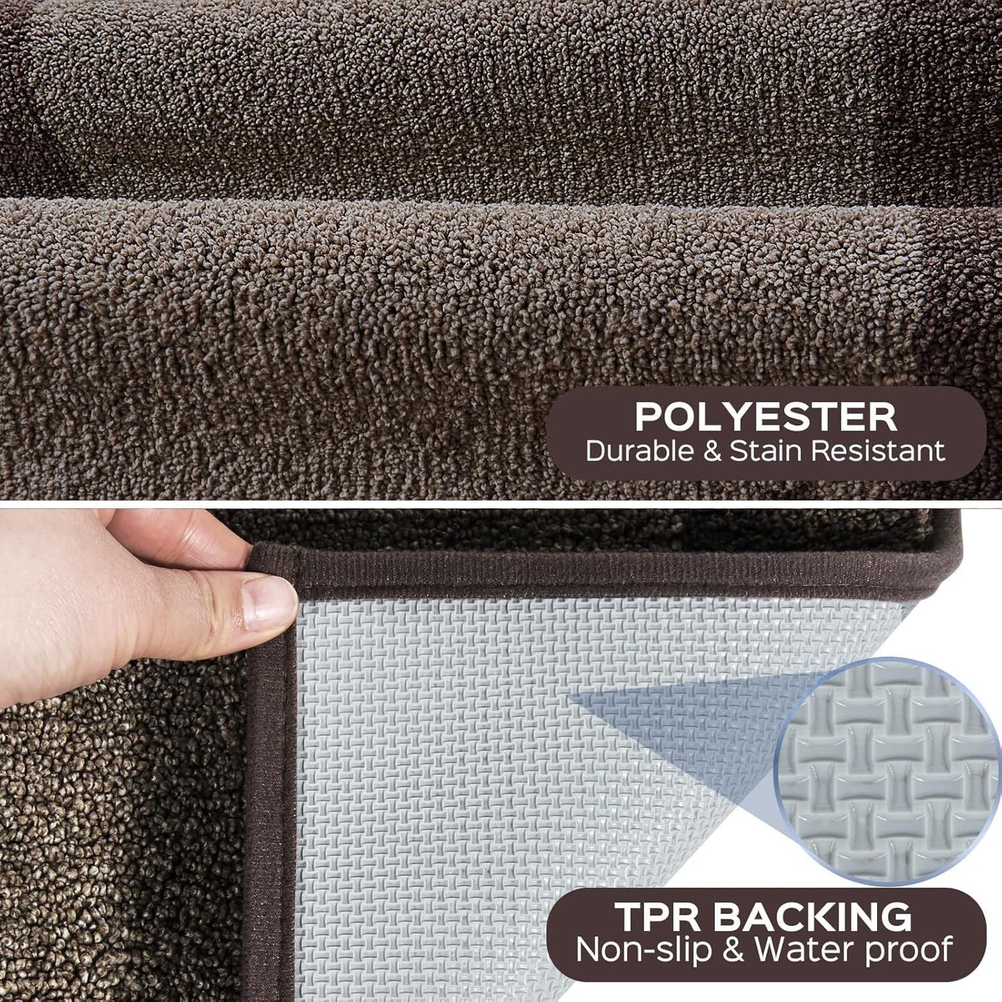 Machine Washable Kitchen Rug 32" x 48", Non Slip Indoor Door Rug, Absorbent Entrance Runner Rug for Bedroom, Hallway, Bathroom, Floor