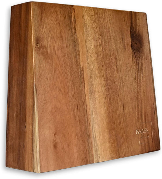 Magnetic Knife Holder, Acacia Wood Double-Sided Magnetic Knife Block - Knife Stand - Strong Magnets - Universal Size - Minimalist Modern Style by BAASK