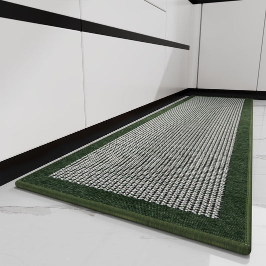 PADOOR Kitchen Mats for Floor, Kitchen Rugs Non Slip Washable, Rubber Backed Kitchen Runner Super Absorbent Kitchen Floor Mat Sink Rug, 20"x32" Green