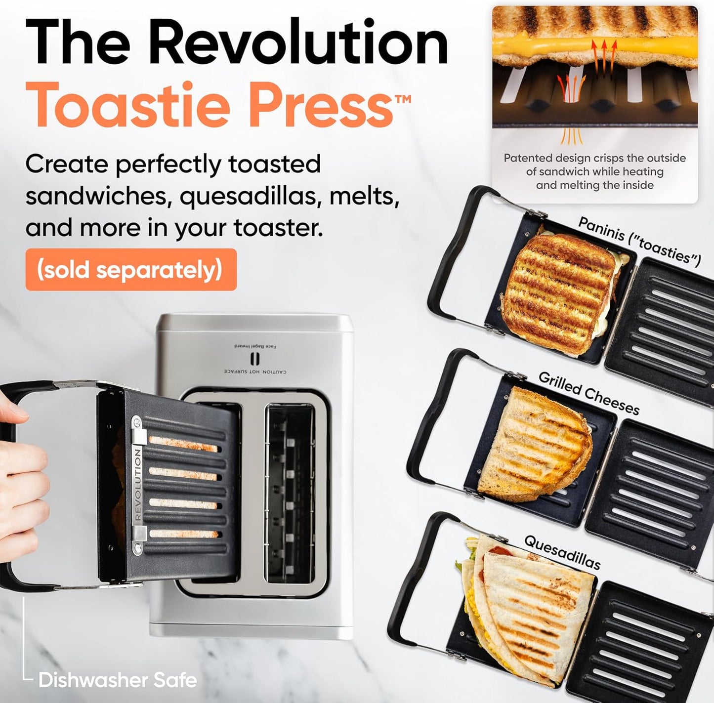 Revolution R180 Connect Plus Smart Toaster – Connected 2-Slice Touchscreen Toaster w/ Patented InstaGLO 2.0 Technology, Toastie Press Mode, Digital Picture Frame – Toast Bread, Bagels, Waffles & More