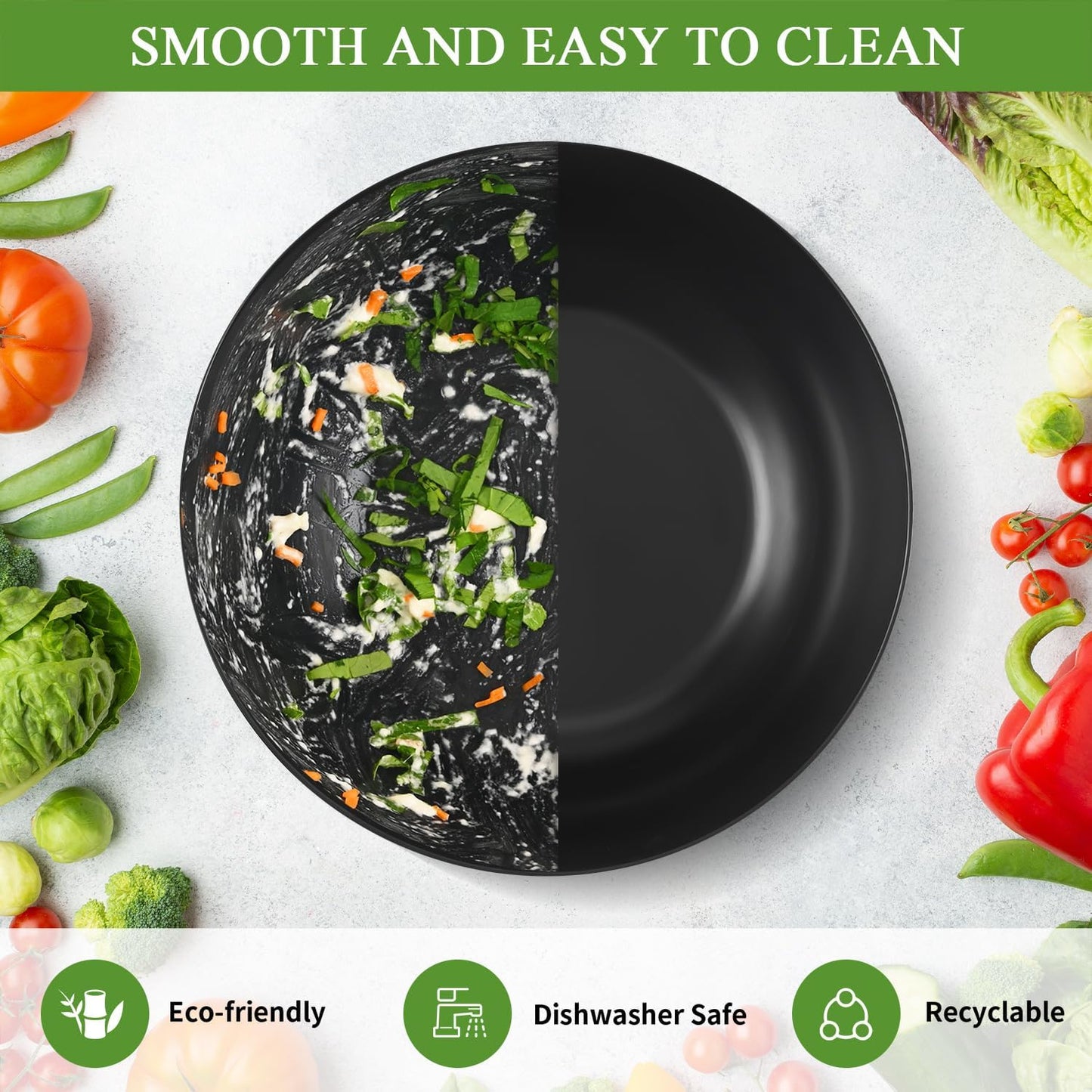 Salad Bowl with Lid, 12" Extra Large Bamboo Fiber Salad Bowl with Servers Set for Kitchen, Nature Bamboo Mixing and Serving Bowl with Lid, Spoon and Fork for Fruits,Salads and Vegetables