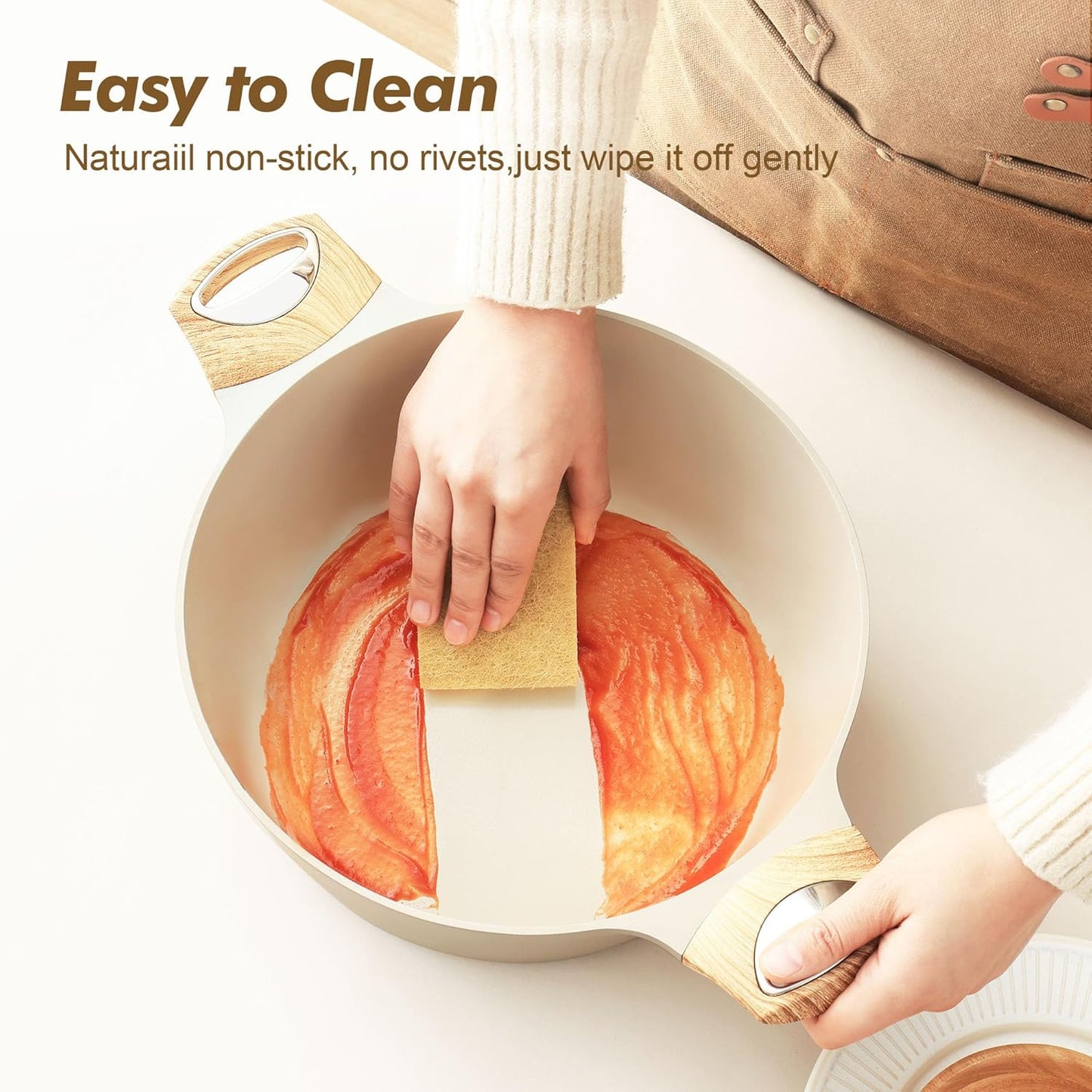 SENSARTE Ceramic Cookware Sets, Pots and Pans Set Nonstick, 20-Piece Induction Cookware, Non-toxic Healthy Non Stick Kitchen Cooking Set with Stay-Cool Handles, PFAS PTFE PFOA PFOS Free