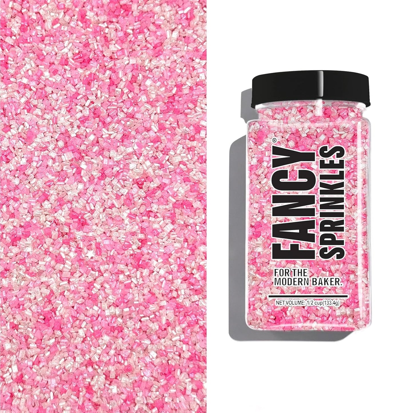 Fancy Sprinkles Fairy Floss Fancy Sugar Pearlescent, Sparkly Sugar Crystals, and Mini Edible Glitter Stars (4 OZ)
