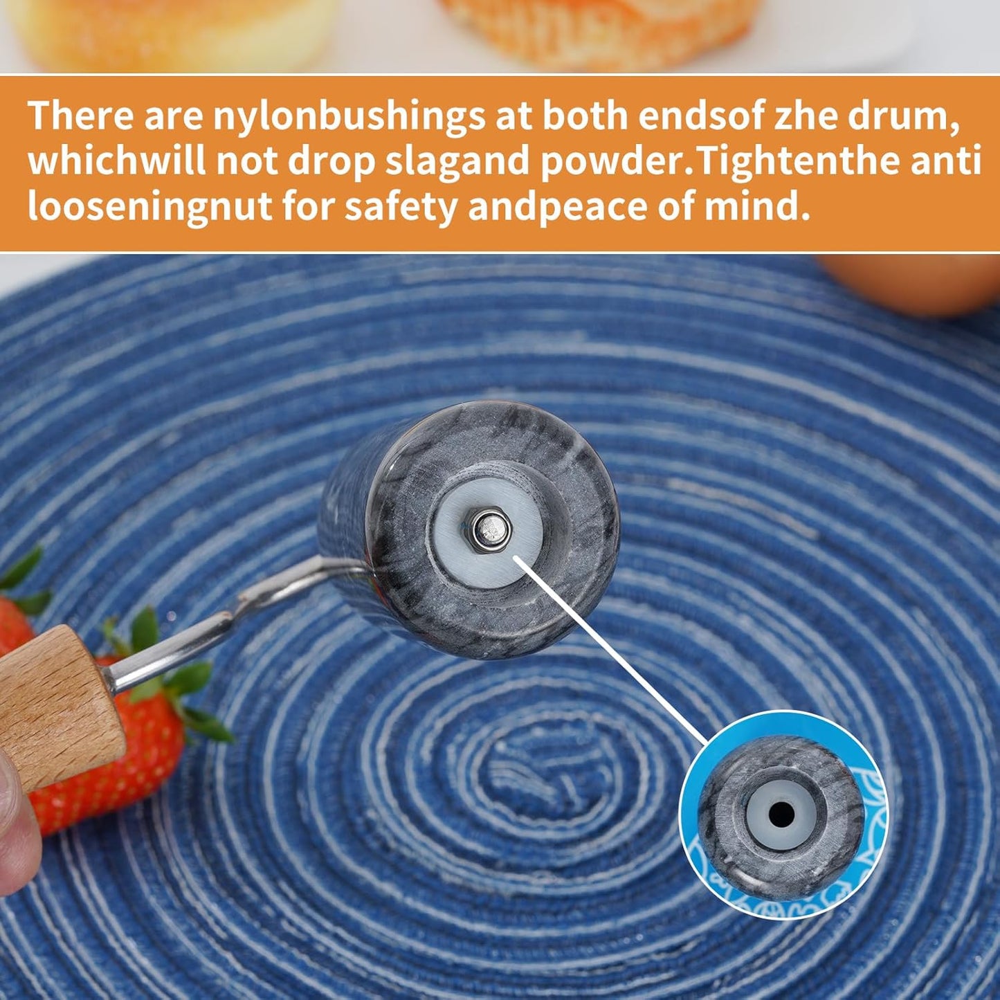 Tianman Rolling Pin Pizza Roller, Marble Roller Non-Stick T-Type, For Cake Baking Tortilla Fudge Pizza Cookies and Other Kitchen Baking Cooking (Type 3 Black).