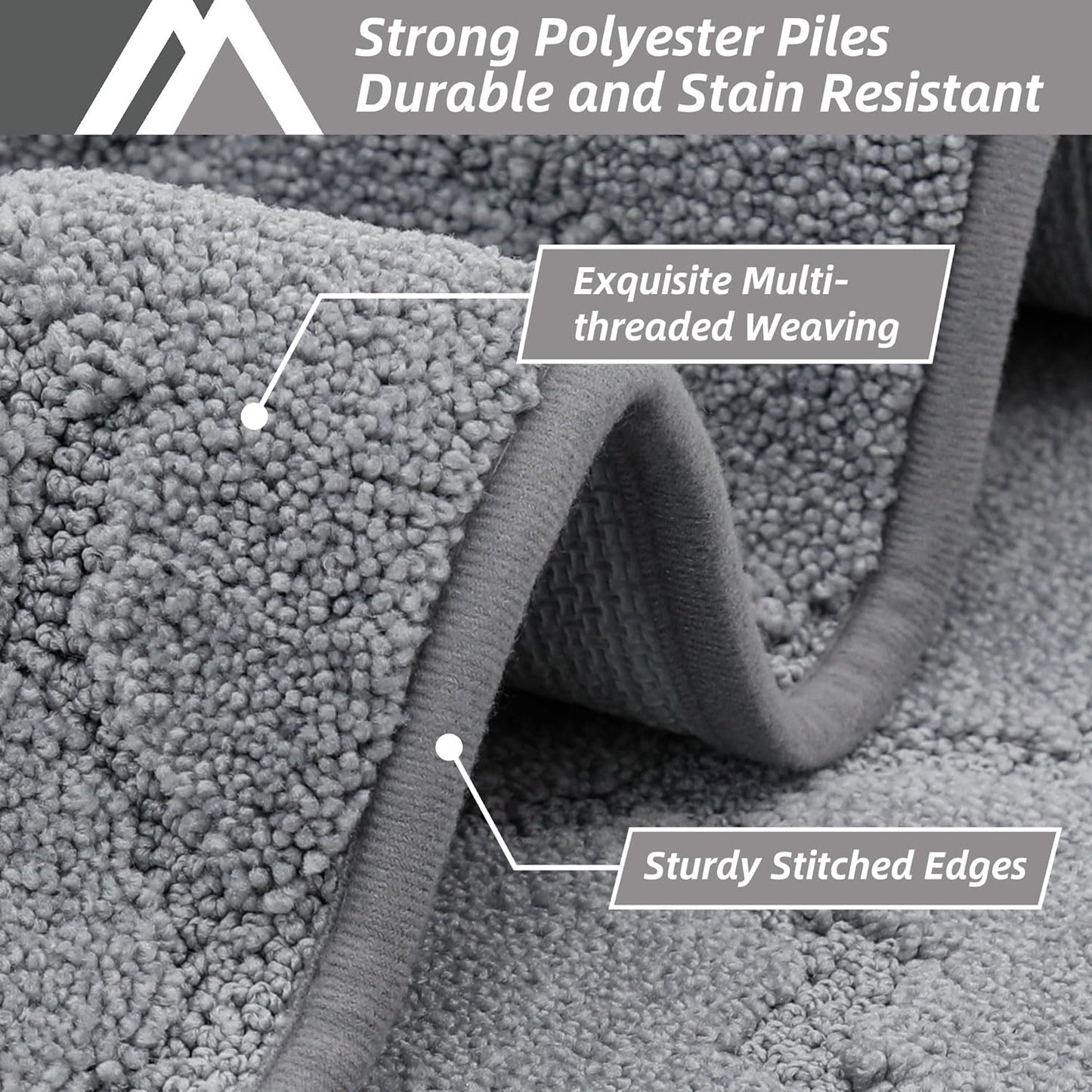 COSY HOMEER Soft Kitchen Floor Mats for in Front of Sink Super Absorbent Kitchen Rugs and Mats 20"x79" Non-Skid Kitchen Mat Standing Mat Washable,Polyester,Grey