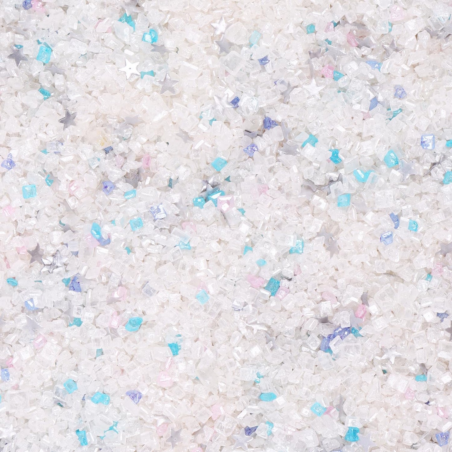 White Sanding Sugar Edible Silver Glitter Stars Mix, Edible Sugar Sprinkles for Cake Decorating, Sparkling Edible Sanding Sugar for Cupcake Toppers Cookie Decorations For Wedding Party Celebrations 3.5oz (mermaid)