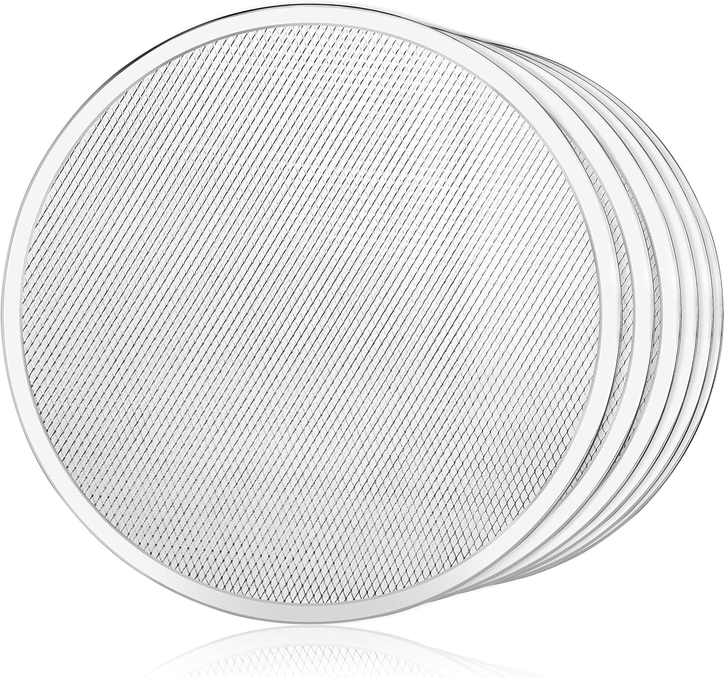 New Star Foodservice 50974 Restaurant-Grade Aluminum Pizza Baking Screen, Seamless, 16-Inch, Pack of 6