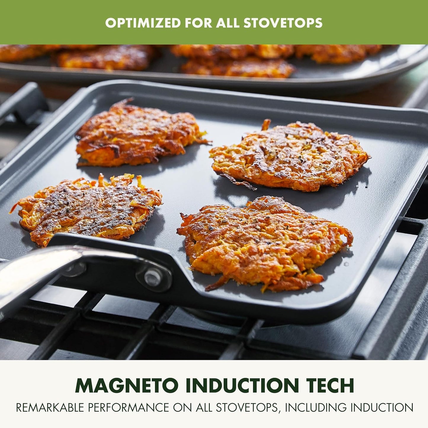 GreenPan Valencia Pro Hard Anodized Healthy Ceramic Nonstick 11" Griddle Pan, PFAS-Free, Induction, Dishwasher Safe, Oven Safe, Gray