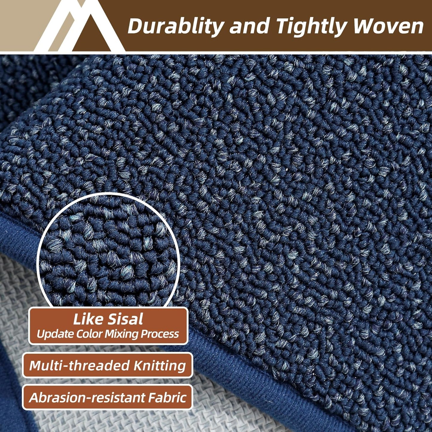 COSY HOMEER Kitchen Rugs Non Slip Washable 24"x36"+24"x60" Absorbent Kitchen Mats for Floor Stain Resistant Kitchen Runner Rug Sets of 2 Kitchen Floor Mats for Sink,Navy Blue