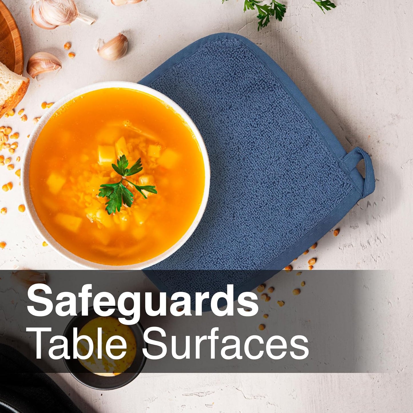 RITZ Terry Potholder & Hot Pad: Unparalleled Heat Resistant, Durable 100% Cotton – Ergonomically Designed for Optimal Grip – Easy-Care Machine Washable – 2-Pack, Federal Blue