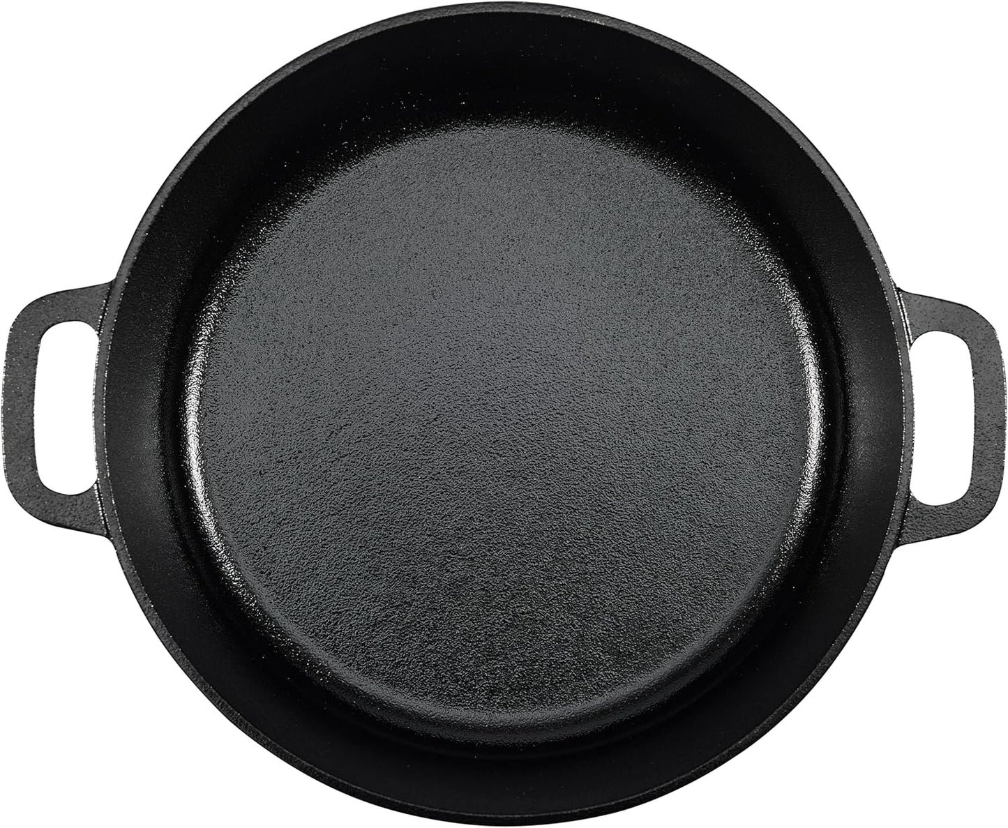 Amazon Basics Round Pre-Seasoned Cast Iron Dutch Oven Pot with Lid and Dual Handles, Heavy-Duty & Large, 7-Quart, Black