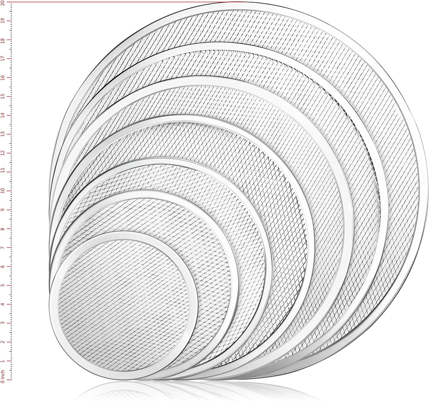 New Star Foodservice 50950 Restaurant-Grade Aluminum Pizza Baking Screen, Seamless, 12-Inch, Pack of 6