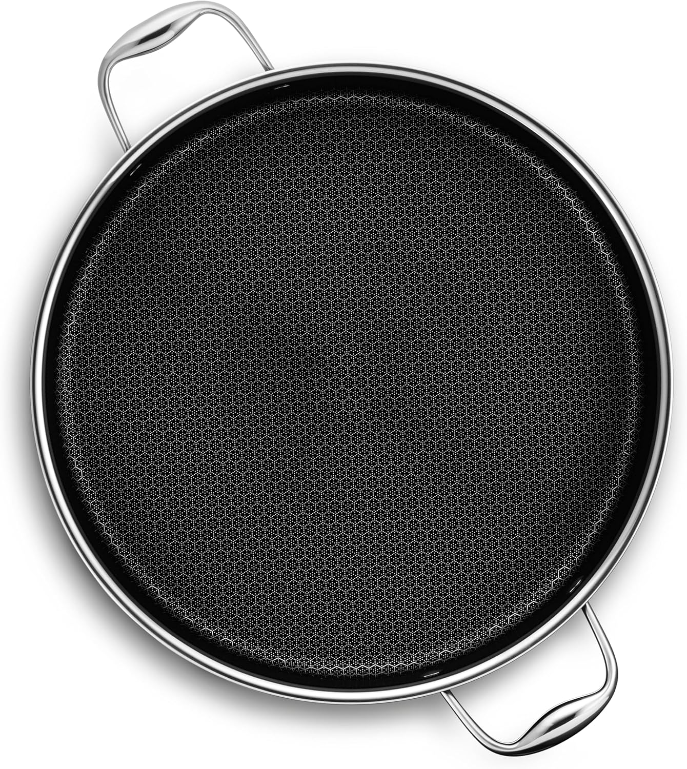 HexClad Hybrid Nonstick 7-Quart Sauté Pan with Tempered Glass Lid, Chicken Fryer, Stay-Cool Handles, Dishwasher-Friendly, Oven-Safe Up to 900°F, Induction Ready, Compatible with All Cooktops