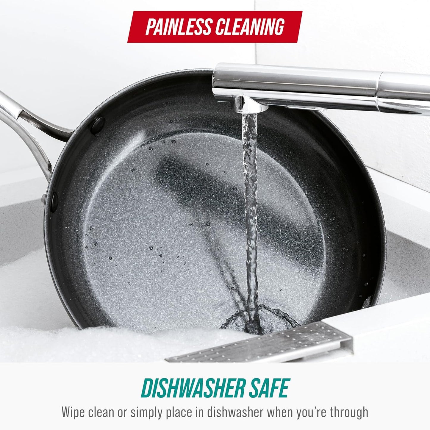 Blue Diamond 8" Nonstick Frying Pan Skillet, Diamond Infused PFAS & PTFE-Free Ceramic Pot, Dishwasher & Oven Safe, Stay Cool Handle, Durable Non Toxic Metal Utensil Safe, Egg & Omelet Pan, Turquoise