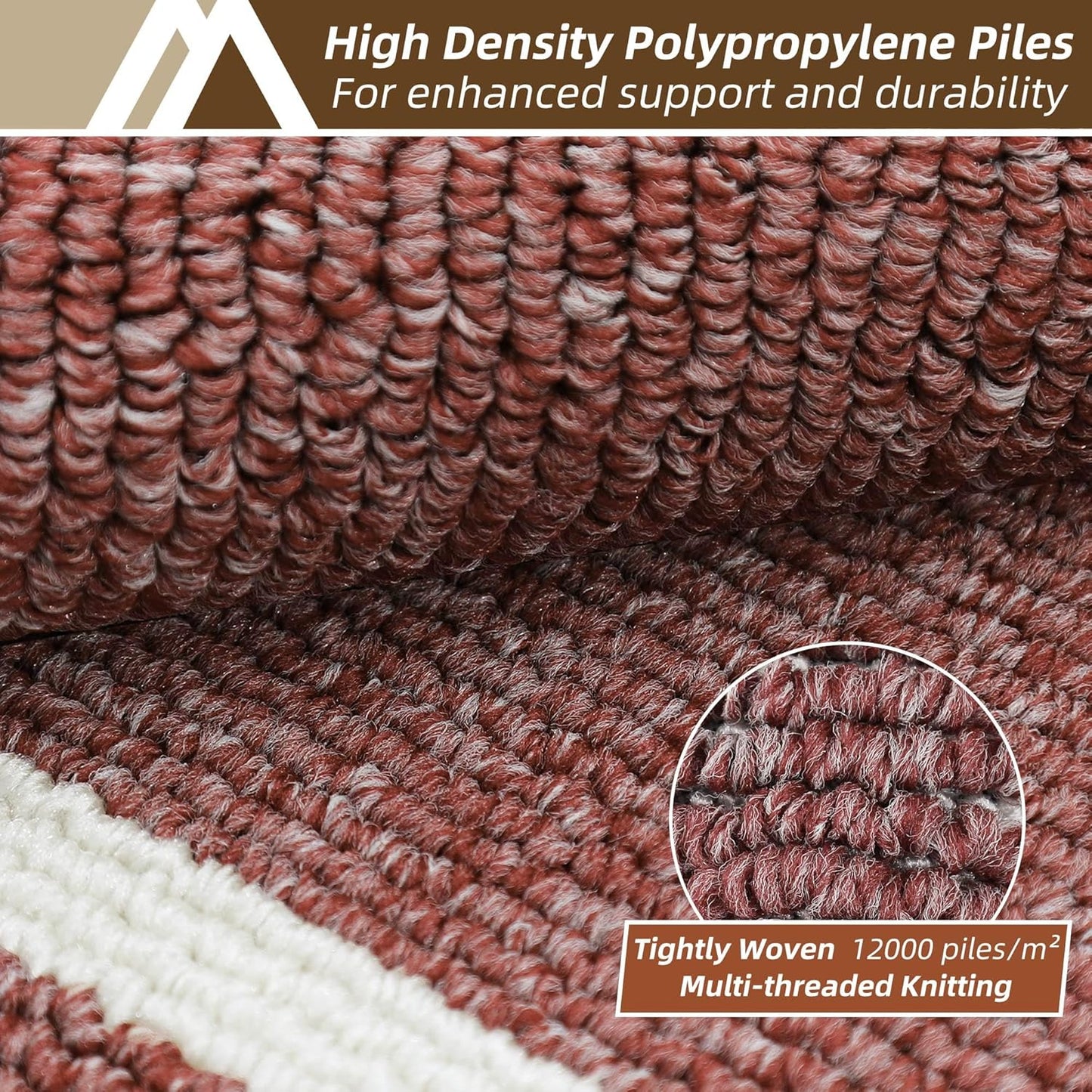 COSY HOMEER Long Kitchen Floor Mats for in Front of Sink Super Absorbent Kitchen Rugs and Mats 24"x48" Non-Skid Kitchen Mat Standing Mat Washable,Polypropylene,Red,Frame