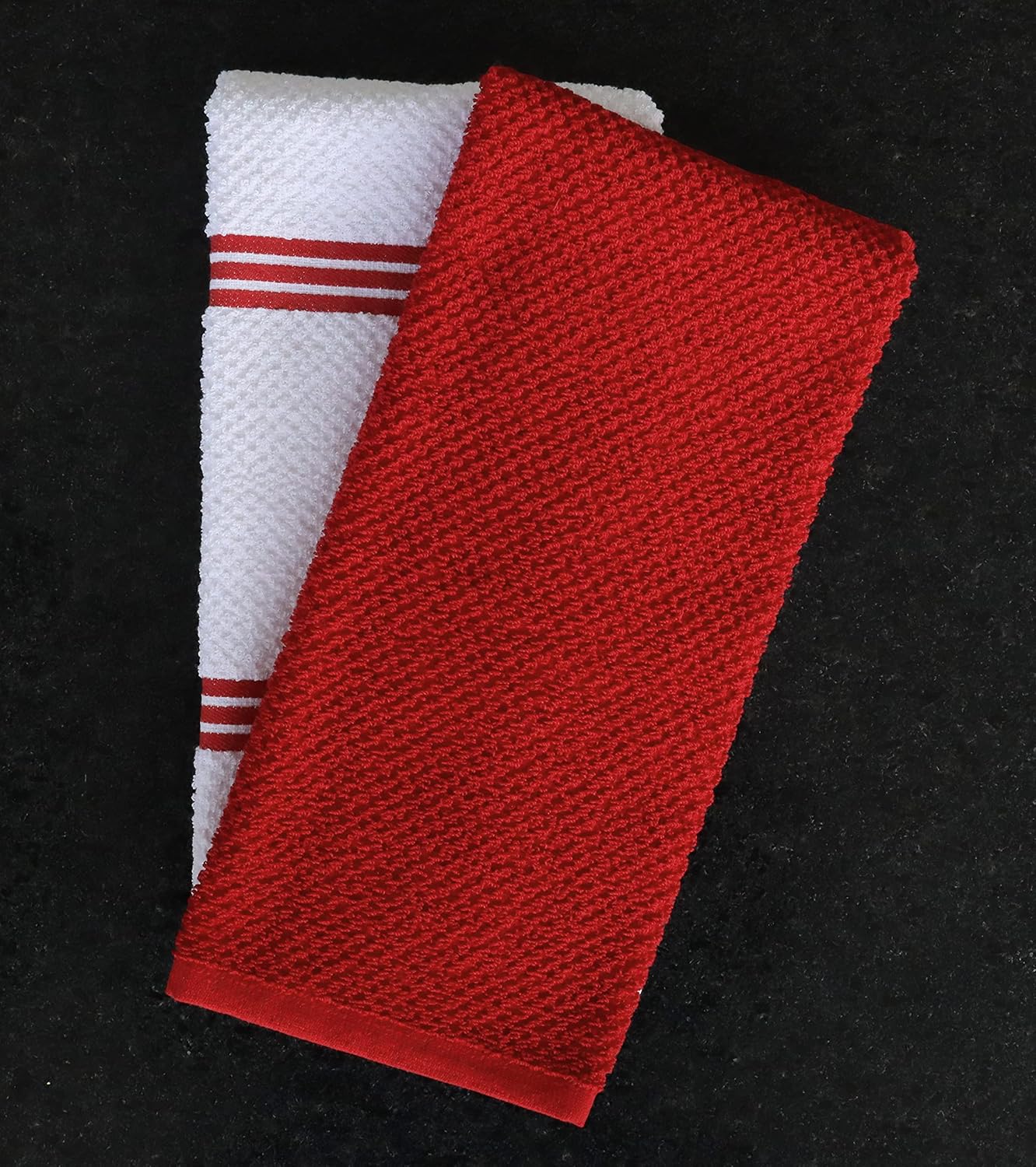 AMOUR INFINI Kitchen Towels Pack of 4 - Absorbent, Quick Drying Premium Cotton Tea Towel - Kitchen Linens 16x28 Inch Dish Towels with Hanging Loop (Rust)