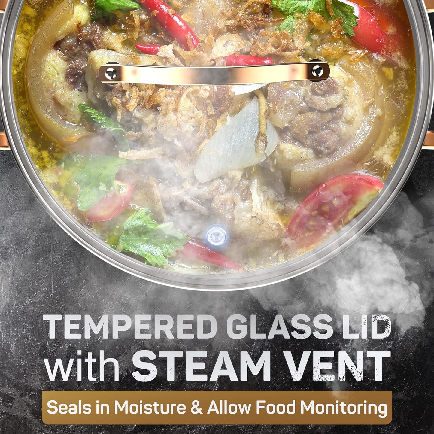 8 Quart Stock Pot, 3 Ply Whole Clad Stainless Steel Stock Pot, 8 QT Cooking Pot with Lid, Induction Pot for Cooking, 18/10 Stainless Steel Cookware Stockpots Oven, Gas and Dishwasher Safe