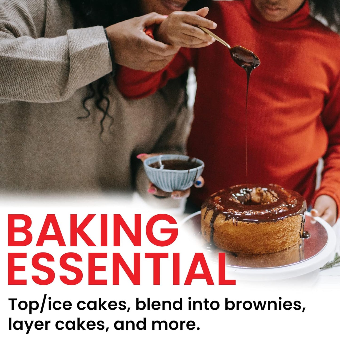 Cornaby's Ready to Use Chocolate Ganache (2 pack) | Rich & Creamy Chocolate Topping, Drizzle or Dip for Strawberries, Pretzels, Macarons, Cookies, Cupcakes & Layer Cakes | 2 Plastic Tubs - 1 LB Each