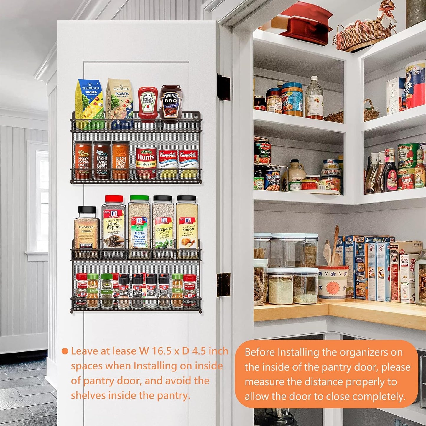 CAXXA 2 PK 2 Tier Mesh Kitchen Counter-top or Wall Mount Spice Rack Jars Storage Organizer, Bronze