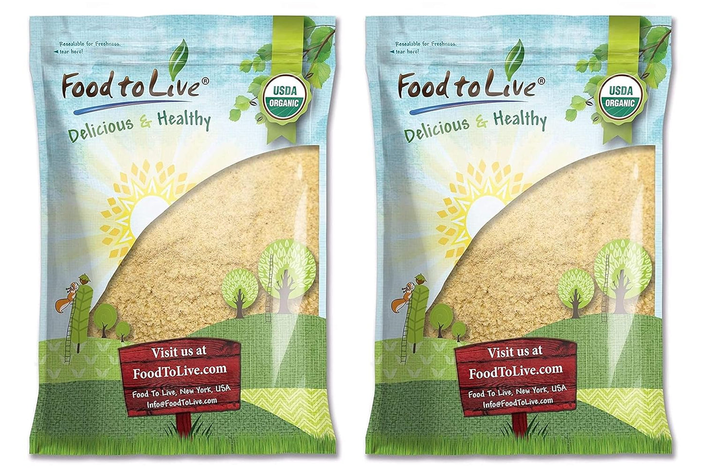 Food to Live Organic KAMUT Khorasan Wheat Flour, 20 Pounds Stone Ground Powder, 100% Whole Grain Meal, Non-GMO, Kosher, Bulk