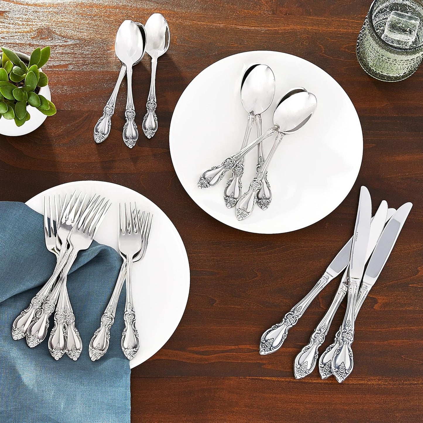 Oneida F114020AL20 Louisiana 20 Piece Fine Flatware Set, Service For 4