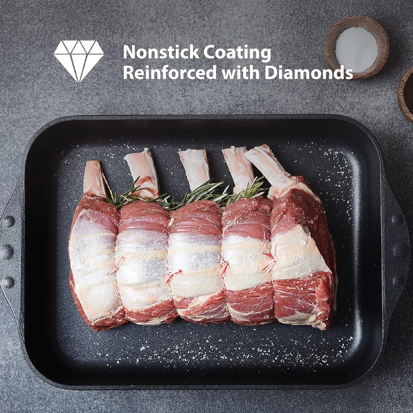 Swiss Diamond 14" (7 Qt) Nonstick Induction Wok HD Nonstick Diamond Coated Aluminum Wok, Includes Lid - PFOA Free, Dishwasher Safe and Oven Safe Grey…