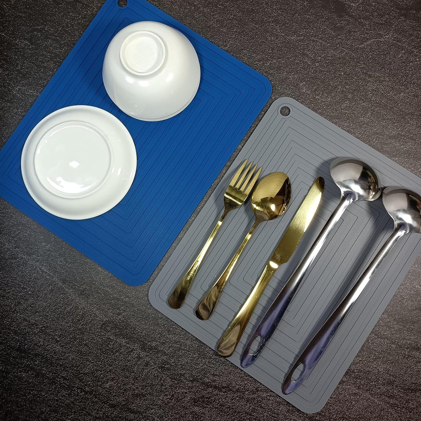 Silicone Trivets Mats Set, Trivet for Hot Dishes, Trivets for Hot Pots and Pans, White Silicone Pads for Kitchen, Multi-Purpose Heat Resistant Pads for Countertops 2 Pack